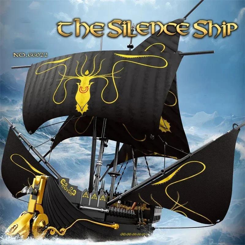 

The Silence Ship Model Building Blocks Moc 66022 Medieval Military Transport Creative Ornaments Boat Bricks Toy Gift Kids Boys