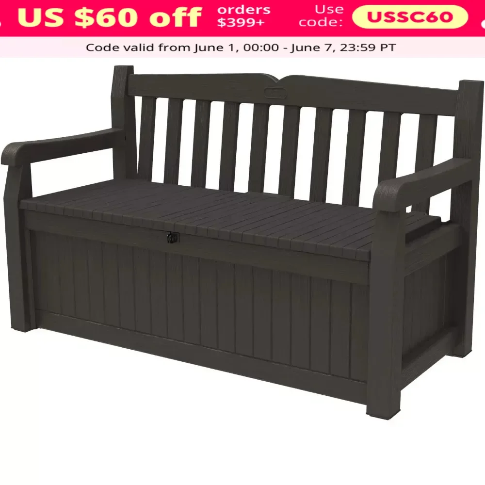 

Garden Storage Bench, 70 Gallon Storage Bench Deck Box for Patio Furniture, Front Porch Decor and Outdoor Seating, Storage Bench