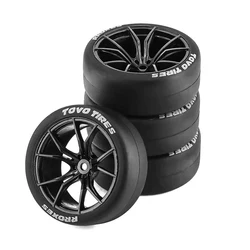 4pcs Unlimited Drift Car Remote Control Pull Rally tire and Wheel Hub for 1/10 RC Car HSP Wltoys 144001 124018 124019 124017