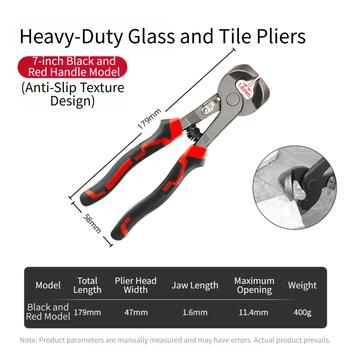 Multi Purpose for tile Clamp Pliers with Soft Grip Handle for Easy Cutting and Shaping of Glass Tiles Marble Stone