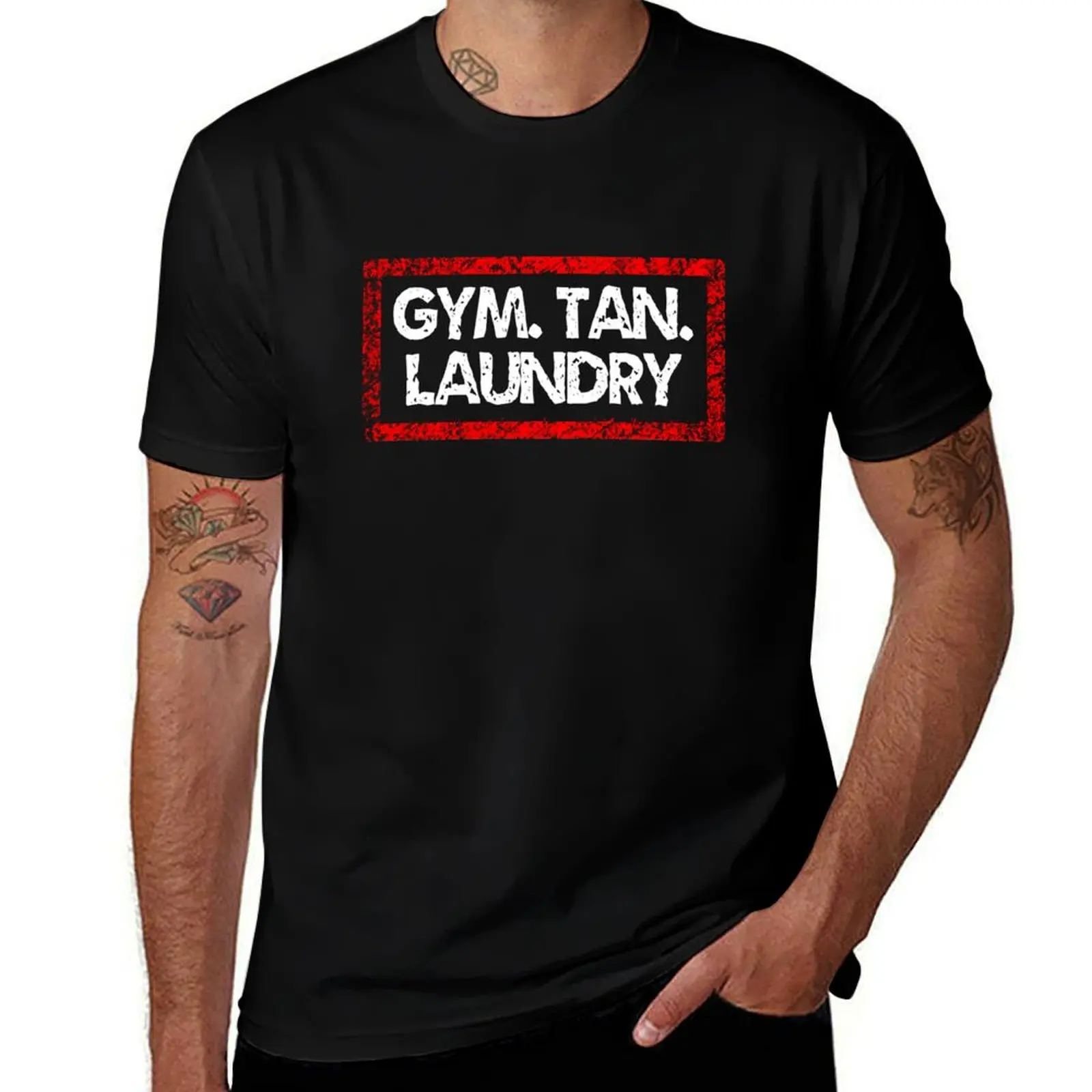 Jersey Shore Gym Tan Laundry T-Shirt Active Sports Short Sleeve Cotton Shirt T-Shirt