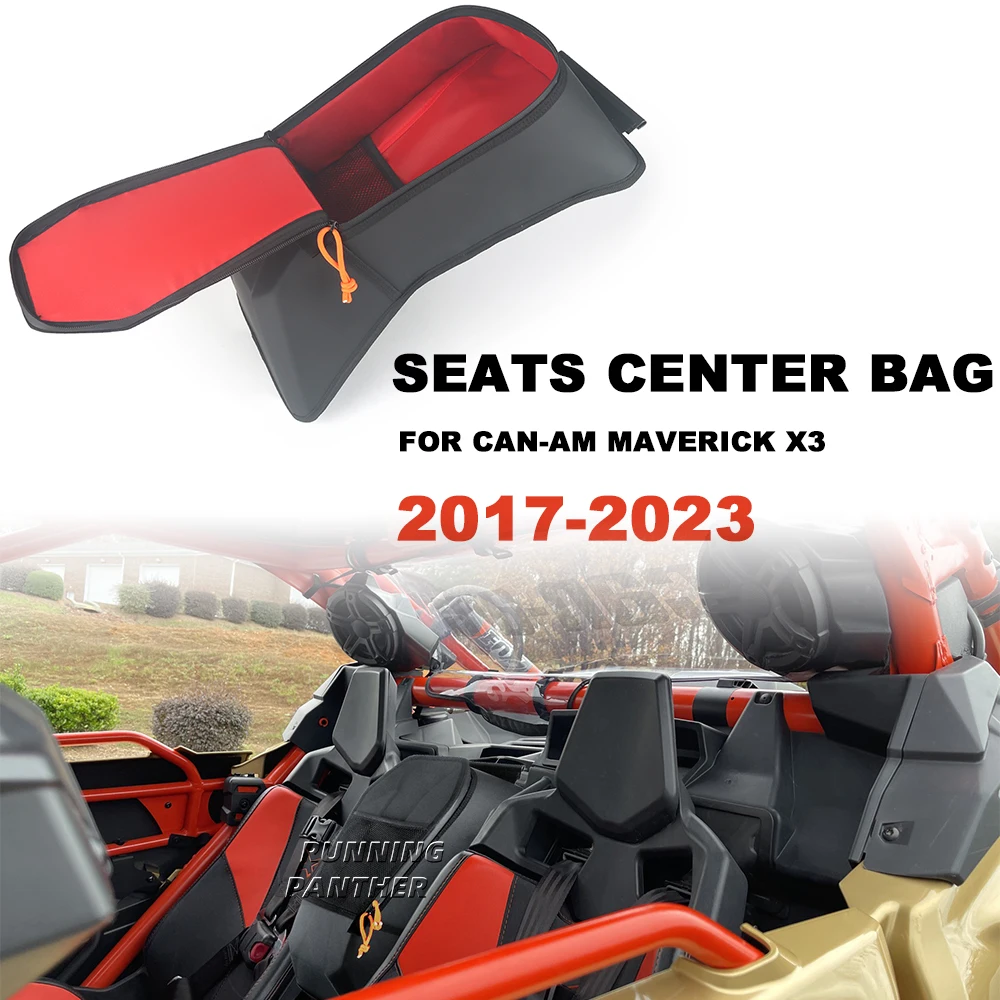 For Can-Am Maverick X3 XRS XDS Turbo R Max 2017-2023 Seat Center Shoulder Console Storage Cargo Bag Box Between Seat Storage Bag