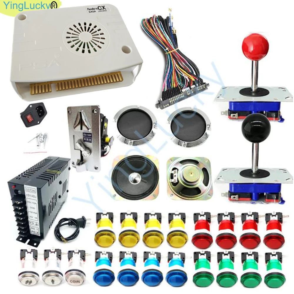 Pandora saga box CX Arcade diy joysticks kit Arcade 12V power speaker box multiple coin denominations for large game shopping