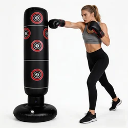 160cm Inflatable Standing Boxing Bag Heavy Duty Training Boxing Bag Fitness Training Exercise Column Decompression Boxing Target