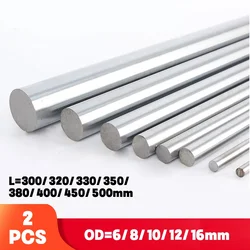 2pcs 6mm 8mm 10mm 12mm 16mm linear shaft L 300 320 350 380 400 450 500mm chromed linear rail round rod 3d printer