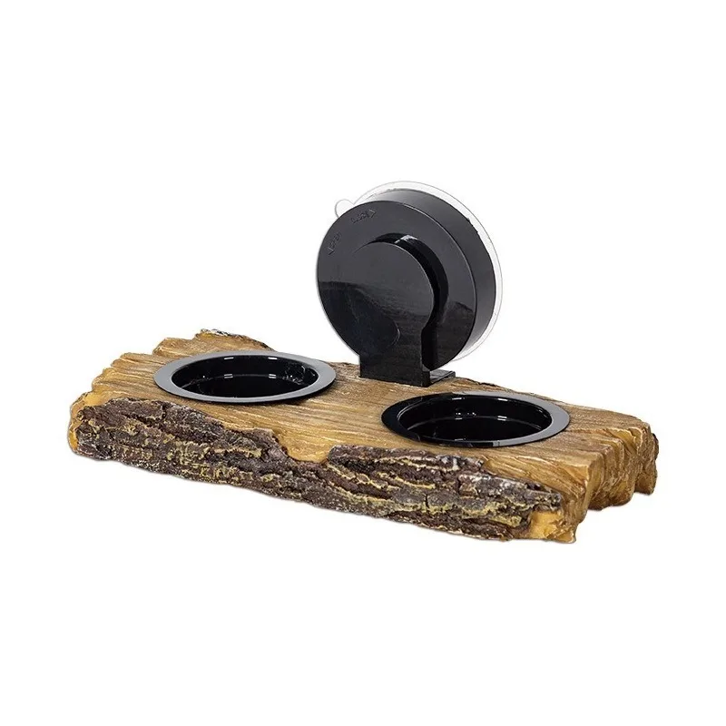 

Настенное крепление для рептилий, каменная чаша из искусственной кожи, двойная раковина для еды, съемная присоска, легко очищаемый аксессуар для террариума для ящерицы, змеи