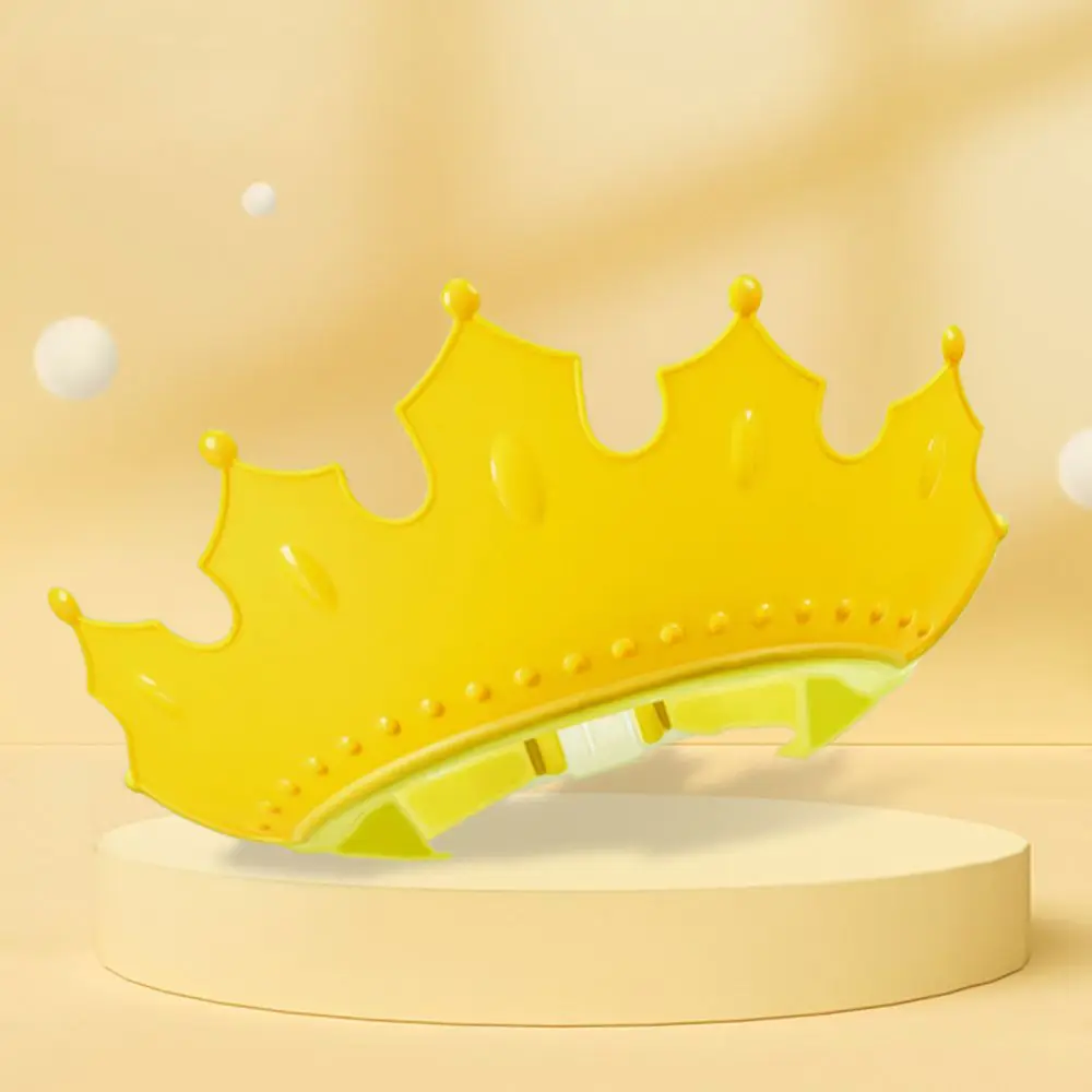 Soft Waterproof Shower Cap Children Solid Color Plastic Wash Hair Shield Hat Crown Shape Baby Shampoo Cap Shower Head Cover