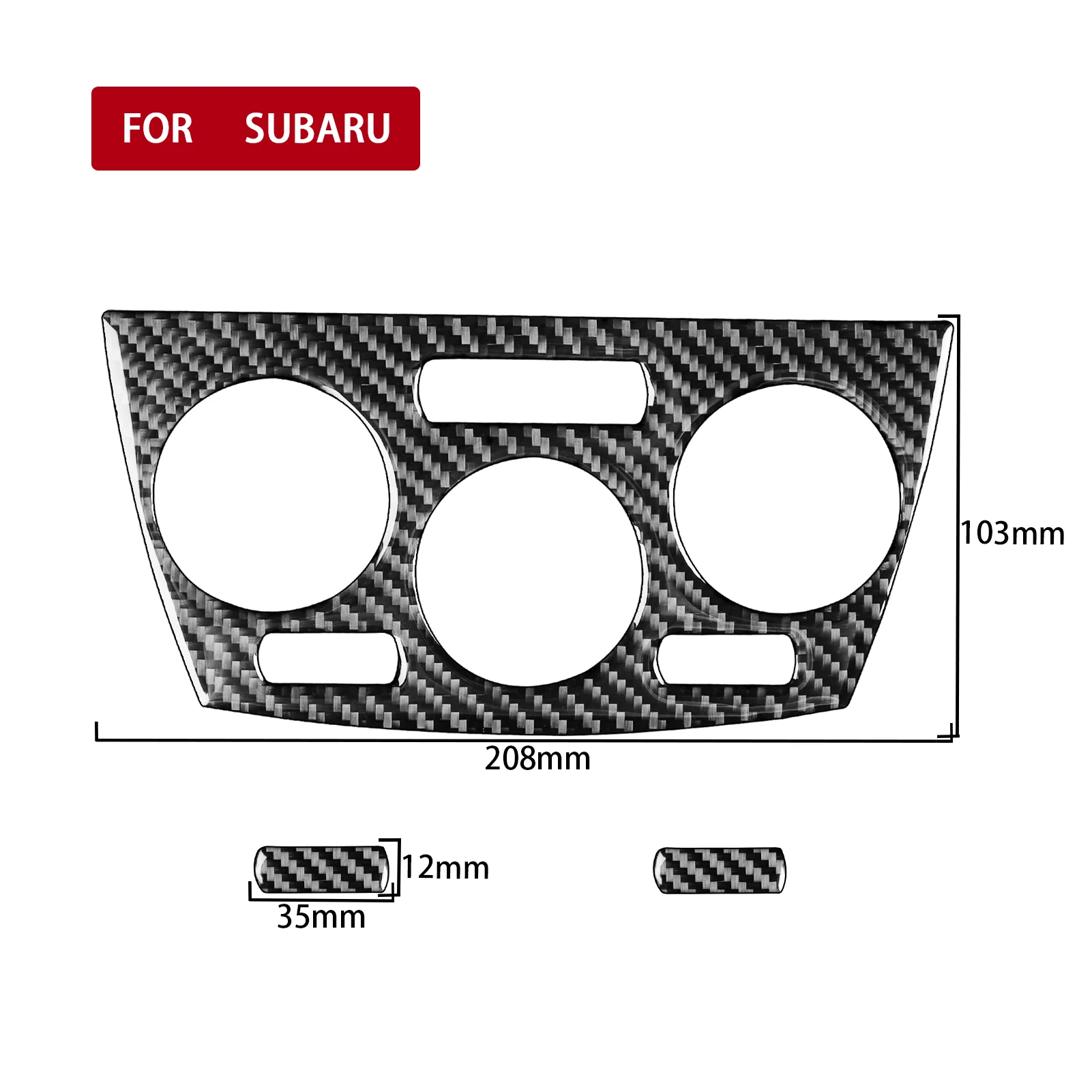 Real Carbon Fiber Car Accessories Center Console Climate Decorative Trim Soft Cover Sticker For Subaru Impreza 2009 2010 2011