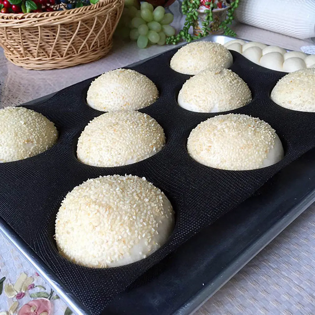 

1Pcs Food Grade Silicone Bread Making Mold Non Sticky Heat Resistant Reusable Burger Bun Cake Craft Baking Pan for Oven Freezer
