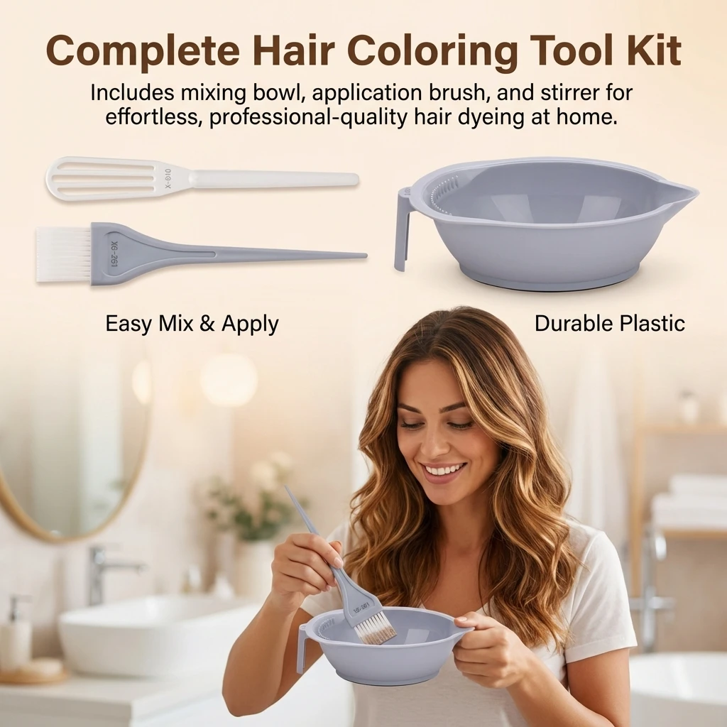 Professional Hair Dye Bowl Set Large Capacity Hair Dye Bowl Set With Brush Mixer Barber Shop Hairdressing Accessories