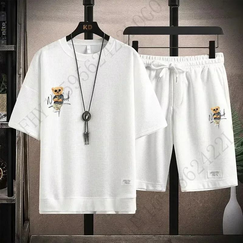 

Мужской летний комплект футболок с коротким рукавом для повседневного бега и фитнеса: удобный и стильный комплект из двух предметов + дышащая спортивная одежда.