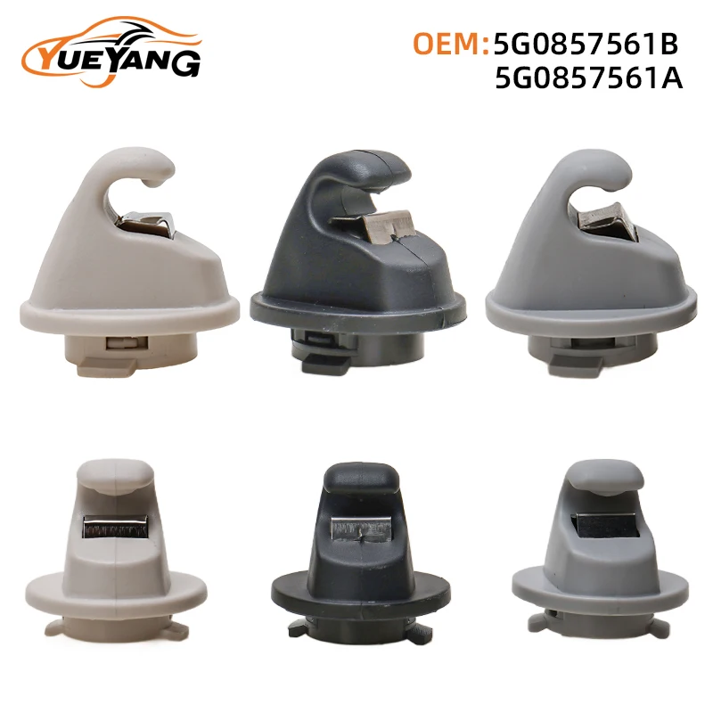 

Sun Visor Clip Hook Holder 5G0857561B For VW Golf 7 MK7 2013+ Passat B8 Polo T-Cross Tiguan Touran 2016+ Black Or Grey 2PCS