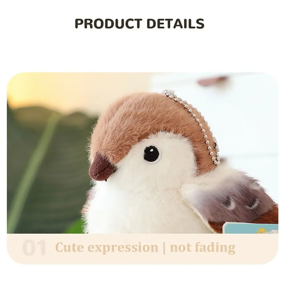 Pássaro bonito brinquedo de pelúcia pingente pássaro colorido papagaio pardal bonecas macio animal de pelúcia crianças meninas presente saco decoração