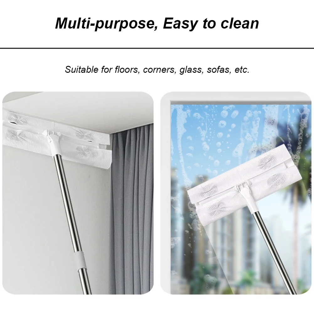 360 Degree Rotation Cleaning Mop Sweeper with Disposable Mop Pad Household Floor Cleaner Mop for Laminate Tile Floor Cleaning