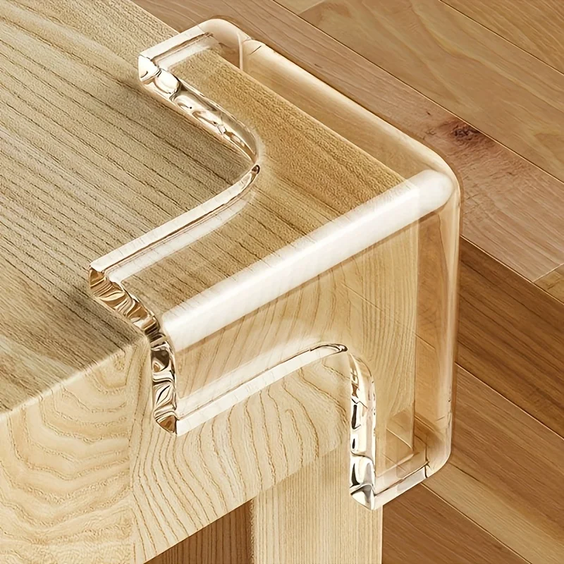 Transparent Silicone Corner Protectors, Strong Adhesive T-Shaped Furniture Protectors, Suitable for Protecting Hard Floors of