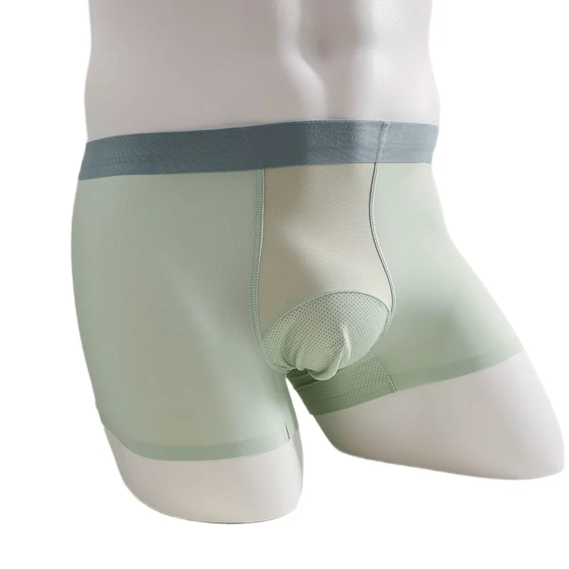 Men's 2025 New Summer Super Soft Ice Silk Seamless Mulberry Silk Ice Pudding Men's Underwear Breathable and Heat-reducing Sexy
