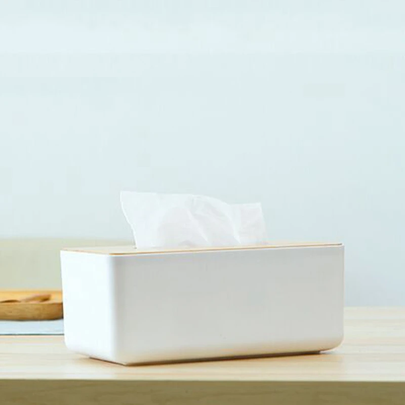 Tissue Box Simple Wooden Cover Desktop Home Tissue Box Paper Storage Drawer Box Home Car Remote Control Storage Boxes