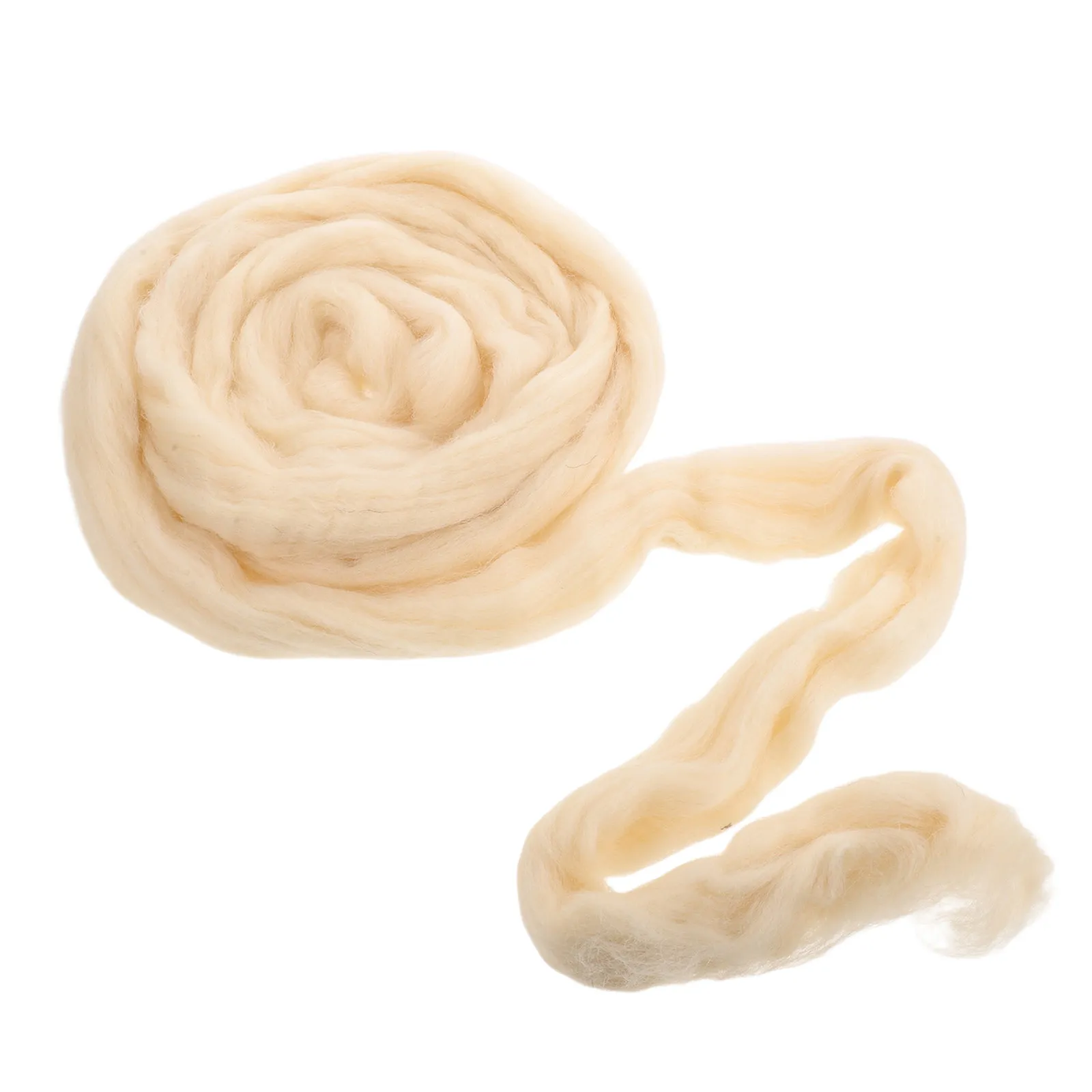 1 Bag Wool Roving for Needle Felting DIY Craft Projects 100G Beige Wool Fiber for Felt Animals Supplies and Needle Felting