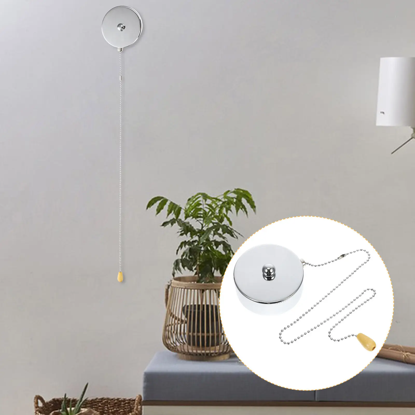 Fan Light Pull Chain Switch Wall Mounted for Ceiling Fan Bedside Lamp Bathroom Ventilation Easy Operation Safe Design
