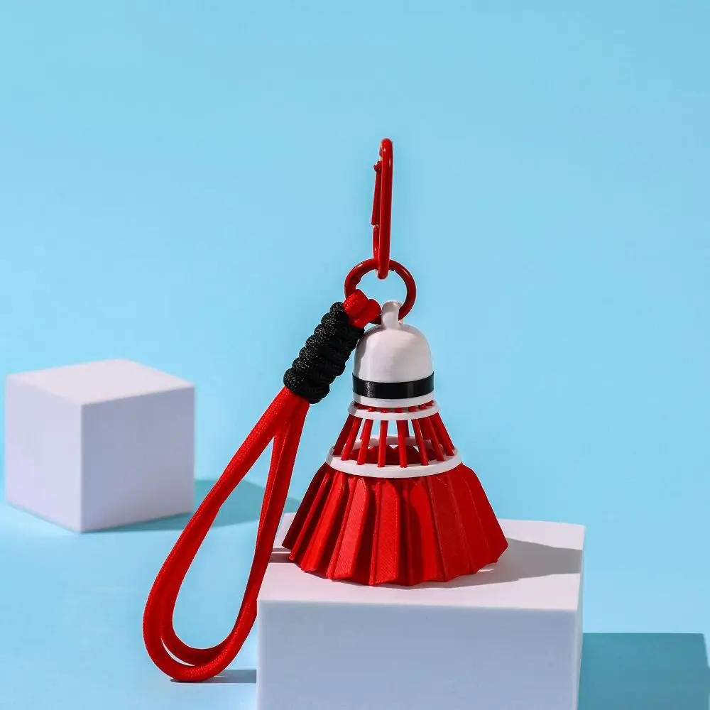 New 3D Printed Badminton Keychain Multicolor Decorative Badminton Bag Charm Shuttlecock Shape Shuttlecock Pendant Gifts