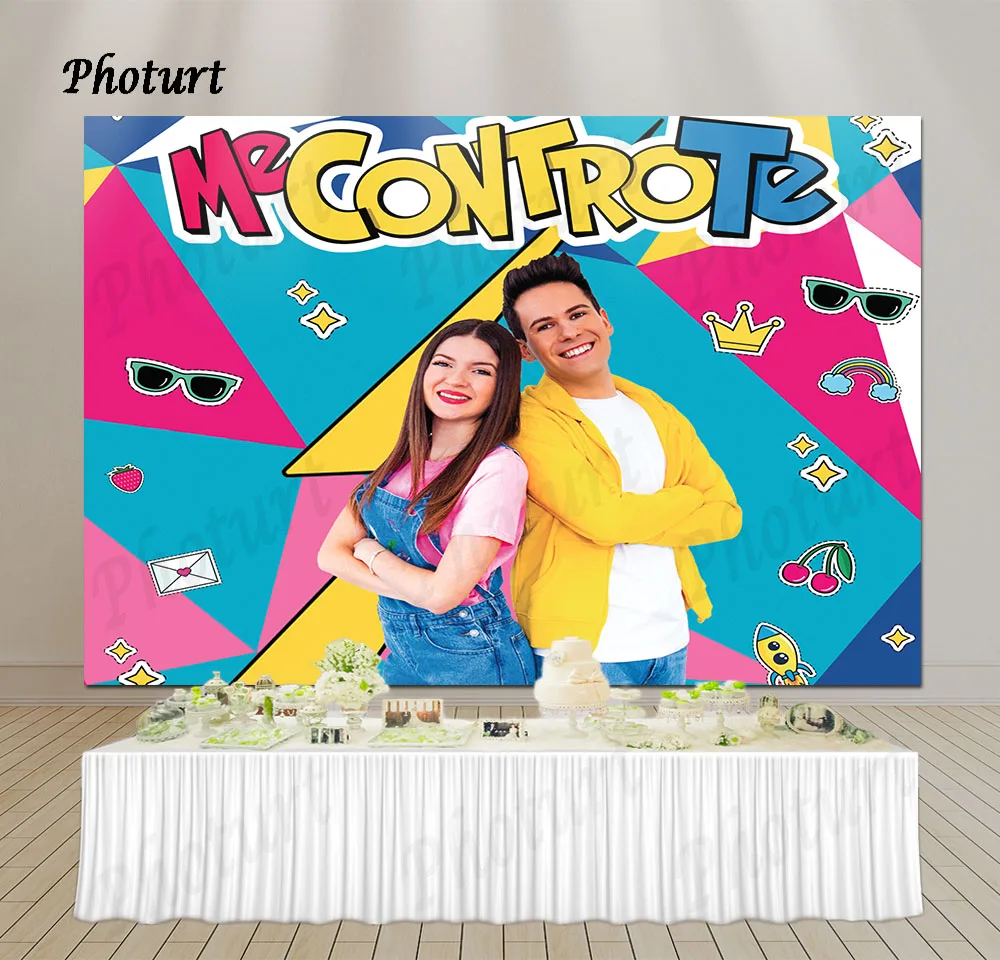 Me Contro Te Backdrop Kids Birthday Party Background Blue Pink Youtube Fans Vinyl Polyester Photography Banner Decoration Props