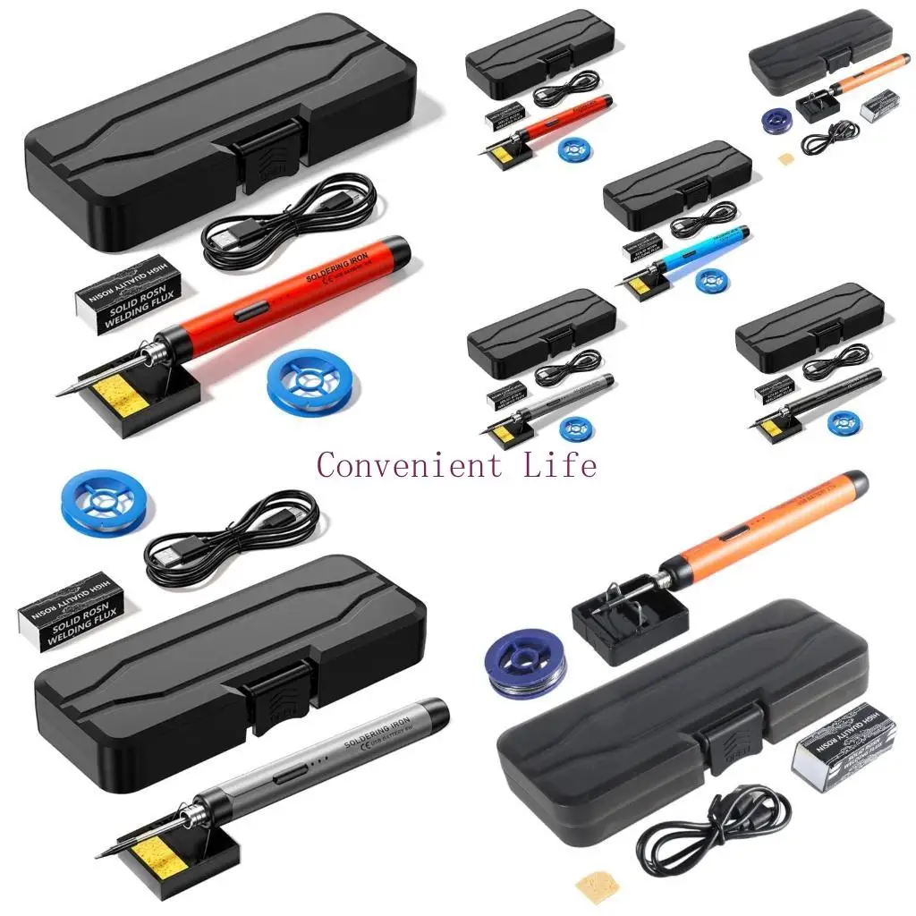 

L1EE Fast Heating Easy To Use USB Soldering Iron Rechargeable Miniature With Stand For Jewelry Computer Circuit Board Repairs