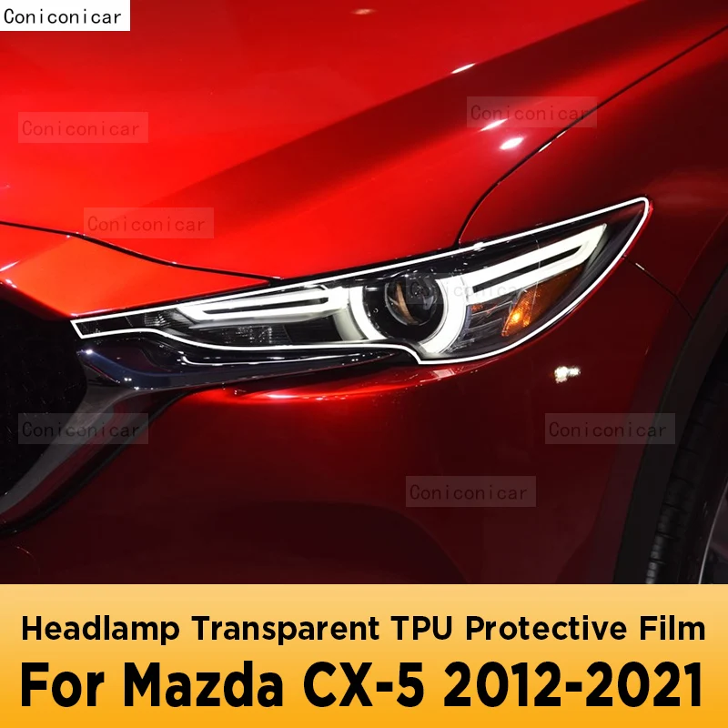 

For MAZDA CX-5 2012-2021 Car Exterior Headlight Anti-scratch Front Lamp Transparent TPU Protective Film Accessories