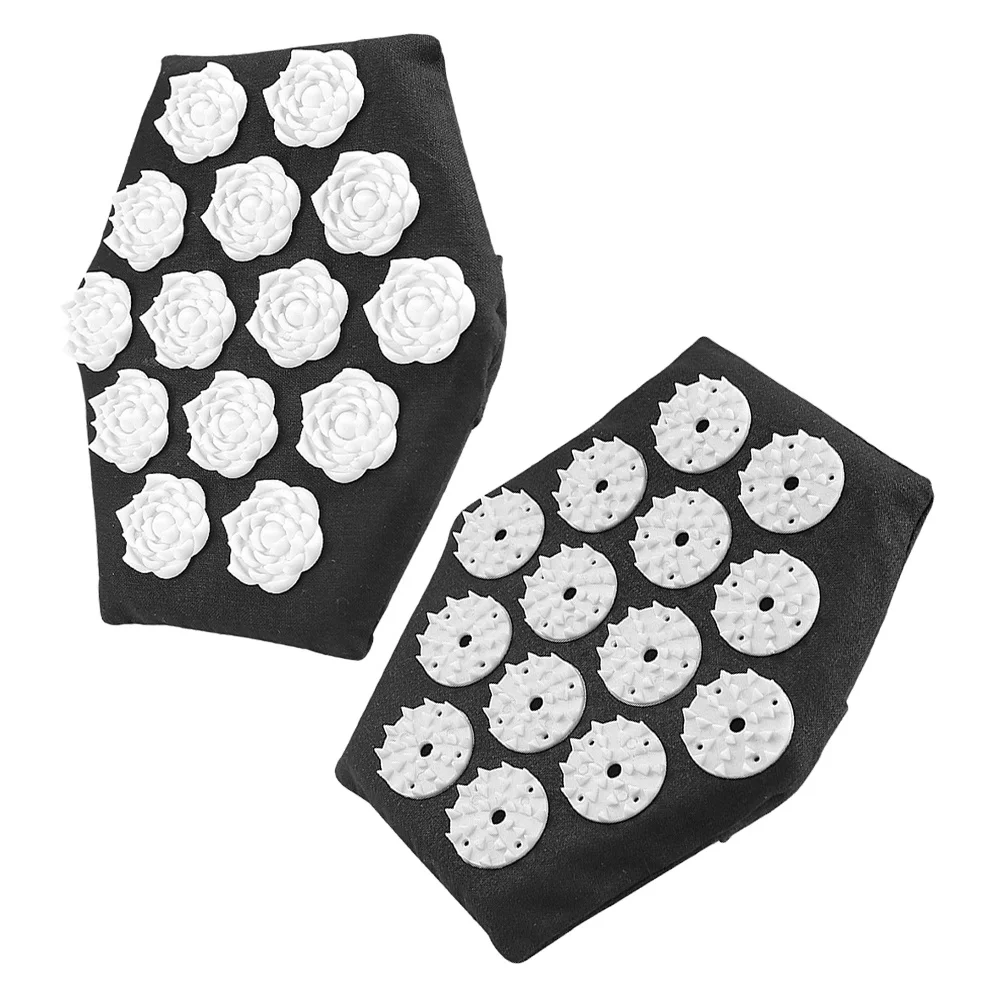 

2Pcs Back Massage Gloves Comfort Fit with Round and Floral Buckle Relieves Tension in Neck Shoulder Leg Ideal Daily Home