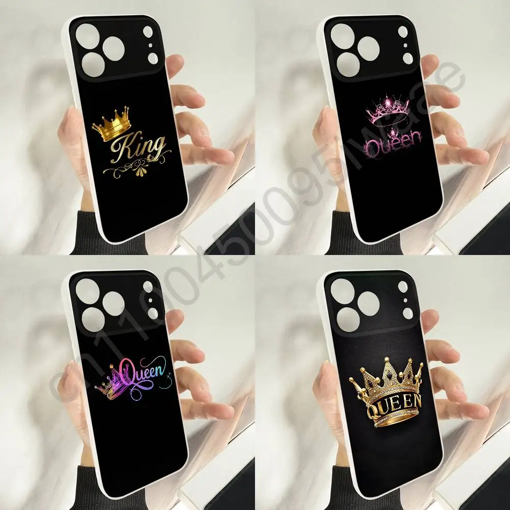

KING Queen Crown Letter Phone Case For Magsafe iPhone 11,16,15,14,13,17,12,Plus,E,Air,Mini,Pro,Max Magnetic Cover