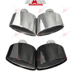 1 Pair Car Exhaust Tip For Audi A4 A5 A6 A7 UP TO RS4 RS5 RS6 RS7 Muffler Tip Tailpipe 304 Stainless Steel Exhaust Pipe