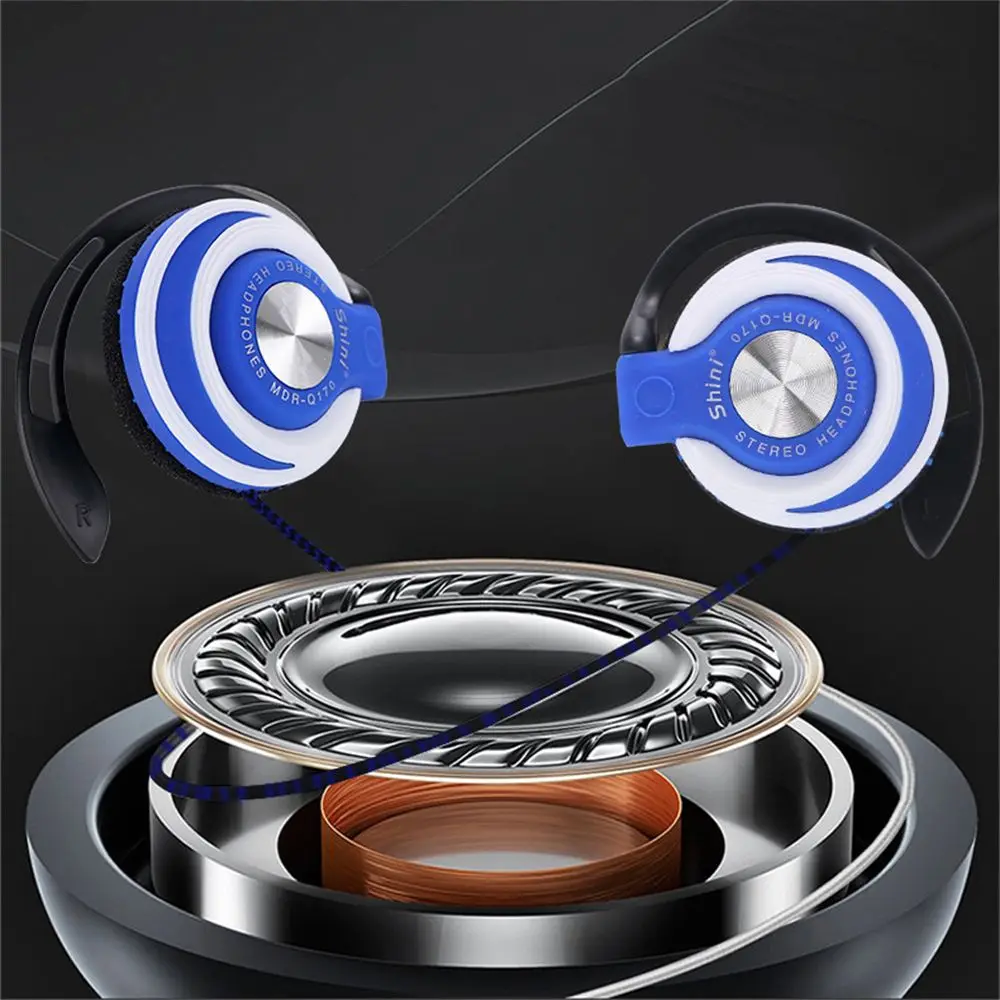 Auriculares deportivos portátiles para correr, FM y sobre la oreja, enchufe de 3,5mm para teléfonos/MP3/MP4, auriculares con cable, auriculares para colgar en la oreja