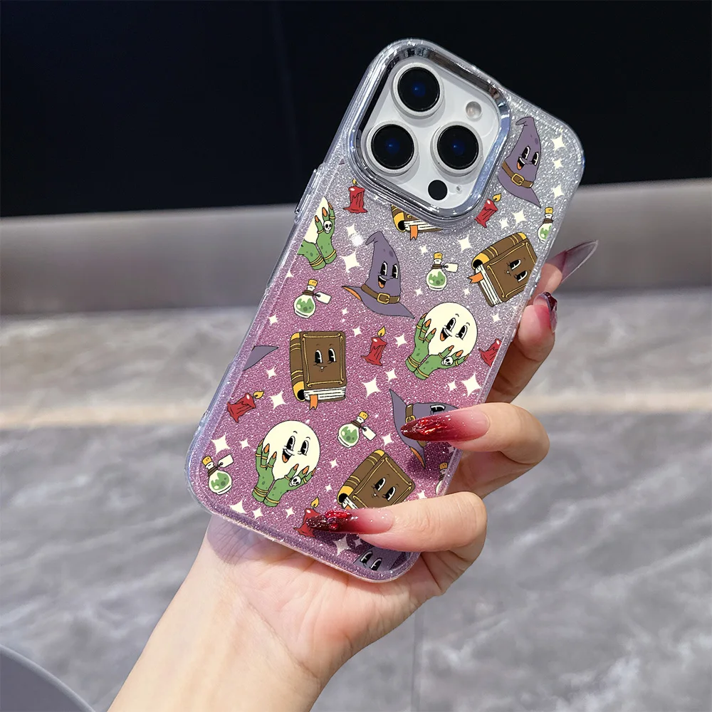 OPPO Realme 14 12 13 C75 C65 C63 GT3 C55 C33 C31 C30 Narzo 50 C35 Pro Plus 4G 5G용 마법의 책과 마법의 모자 도금 폰 케이스