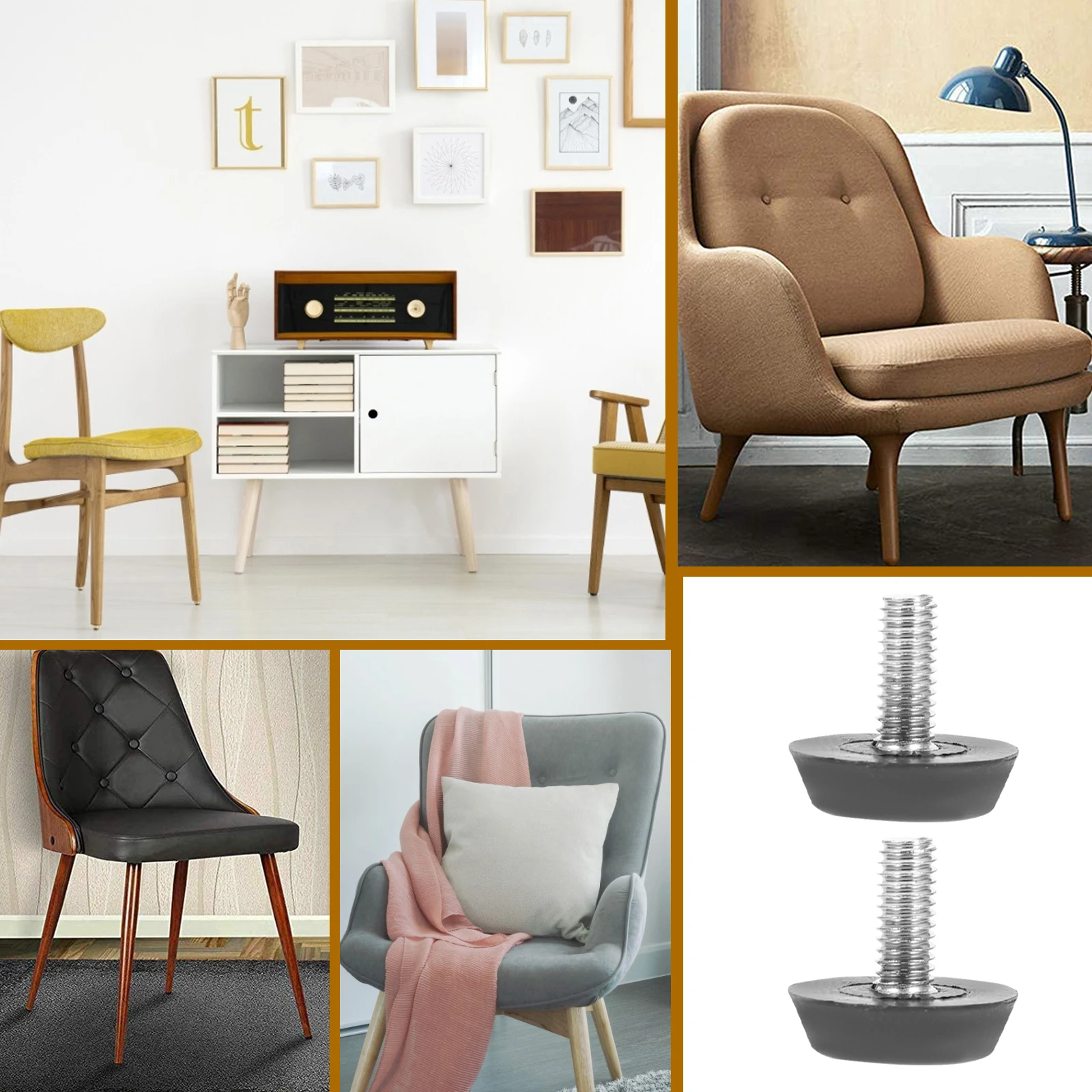 

100 Pcs Furniture Adjustable Foot Pads Legs Chair Risers Cabinet Leveler Alloy Levelers Office Outdoor