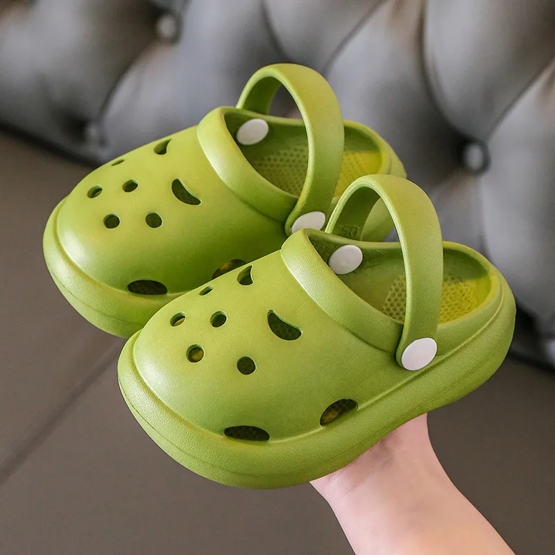 2023 Boys Girls Summer Kids Clogs Children\'s Hole Shoes Infant Indoor Slippers Non-Slip Beach Sandals Toddler Baby Home Shoes