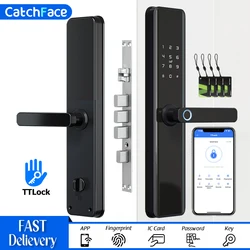 TTLock Smart Fingerprint Door Lock, Wi-Fi App Lock, Desbloqueio Bluetooth, Segurança Inteligente, Fechadura Biométrica, Fechadura Eletrônica