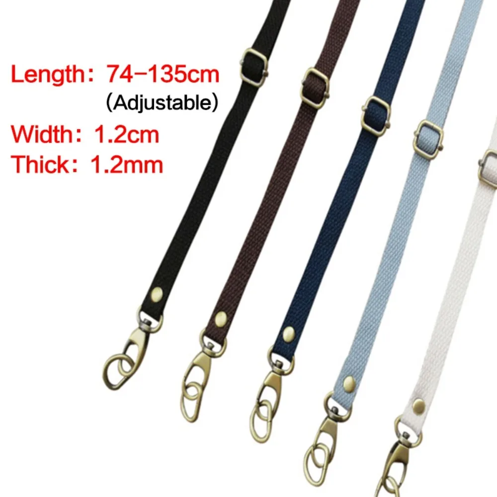 Adjustable Canvas Bag Strap Fashion Rivet Reinforced 130cm Crossbody Bag Straps Replacement Bag Belt Women