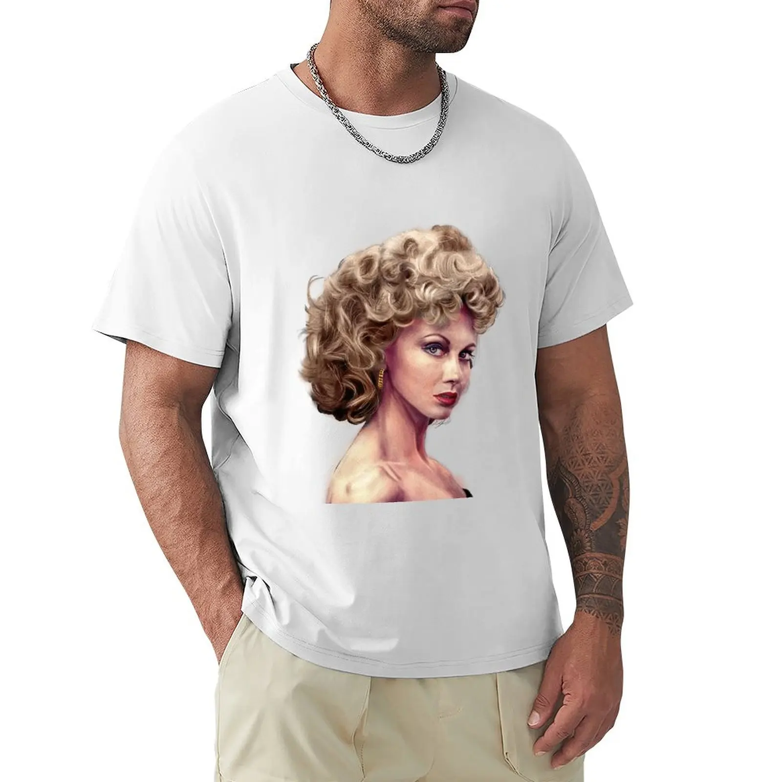 Olivia Newton-John as Sandy T-shirt oversizeds kawaii clothes Short sleeve tee heavy weight t shirts for men