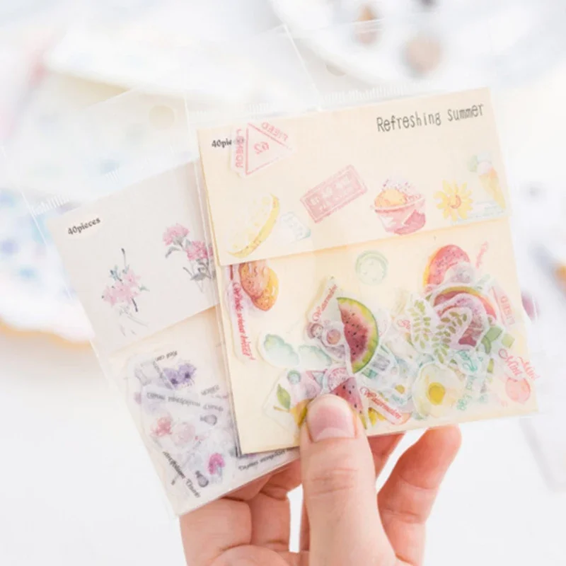 40 ชิ้น/ล็อตเกาหลีพิเศษน้ํามันสติกเกอร์สติกเกอร์ตกแต่ง DIY Album Diary Scrapbooking ป้ายสติกเกอร์สมุดภาพ