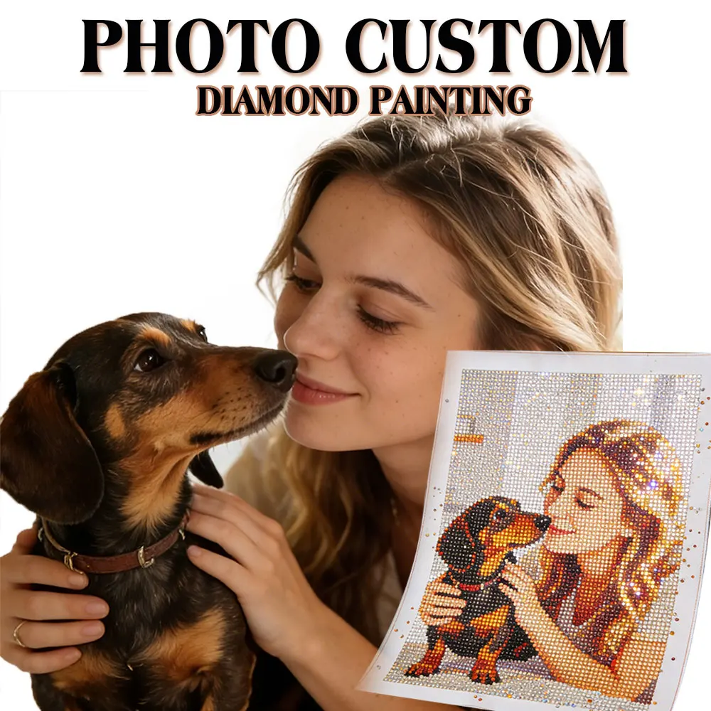 HUACAN Full Kits Diamond Mosaic 5d Customized Diamond Painting Art Personal Private Photo Custom Square Round Drill