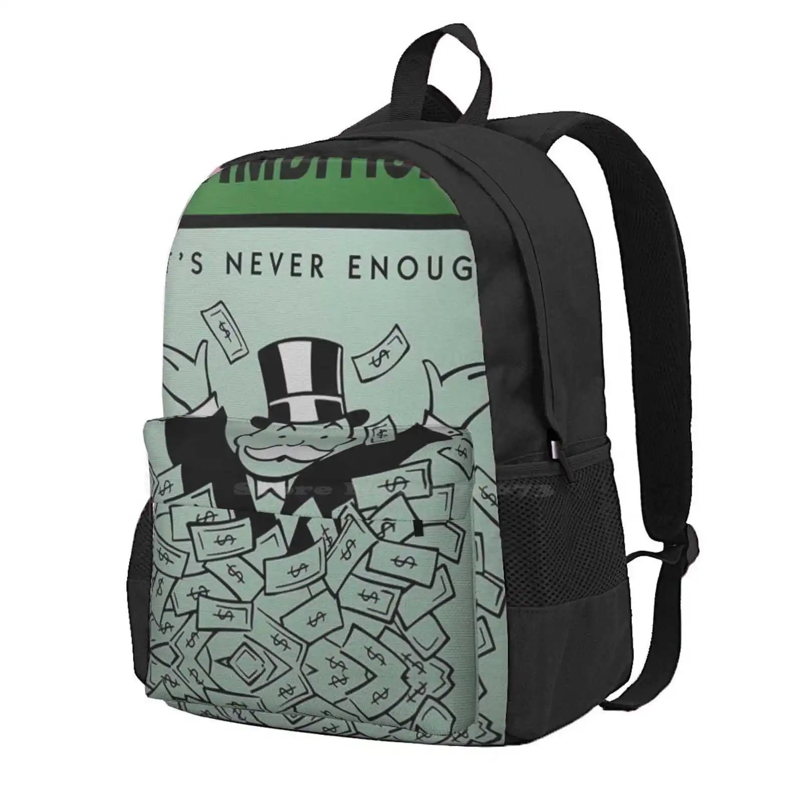 Ambition Motivation Hot Sale Schoolbag Backpack Fashion Bags Alec Money Games Bank Rich Anime Cartoon Cimax Alalf