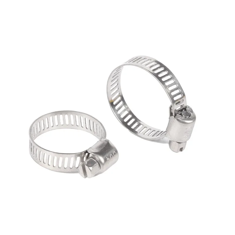 10pcs 304 Stainless Steel Hose Clamp Adjustable 8-152mm High Quality Screw Worm Drive Pipe Clip Hoop Hose Fixed tool image 3