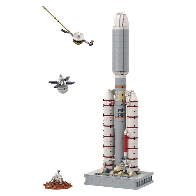 MOC Space Series titanes IIIE Centaurus cohete Kit de bloques de construcción exploración por satélite nave espacial Base para niños ToyGift