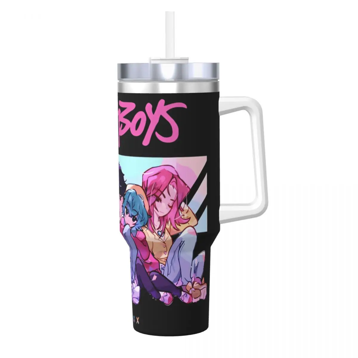 

Stainless Steel Tumbler KPop Demon Hunters Mugs Cup With Straws Saja Boys Travel Cold and Hot Water Bottle Keep Heat