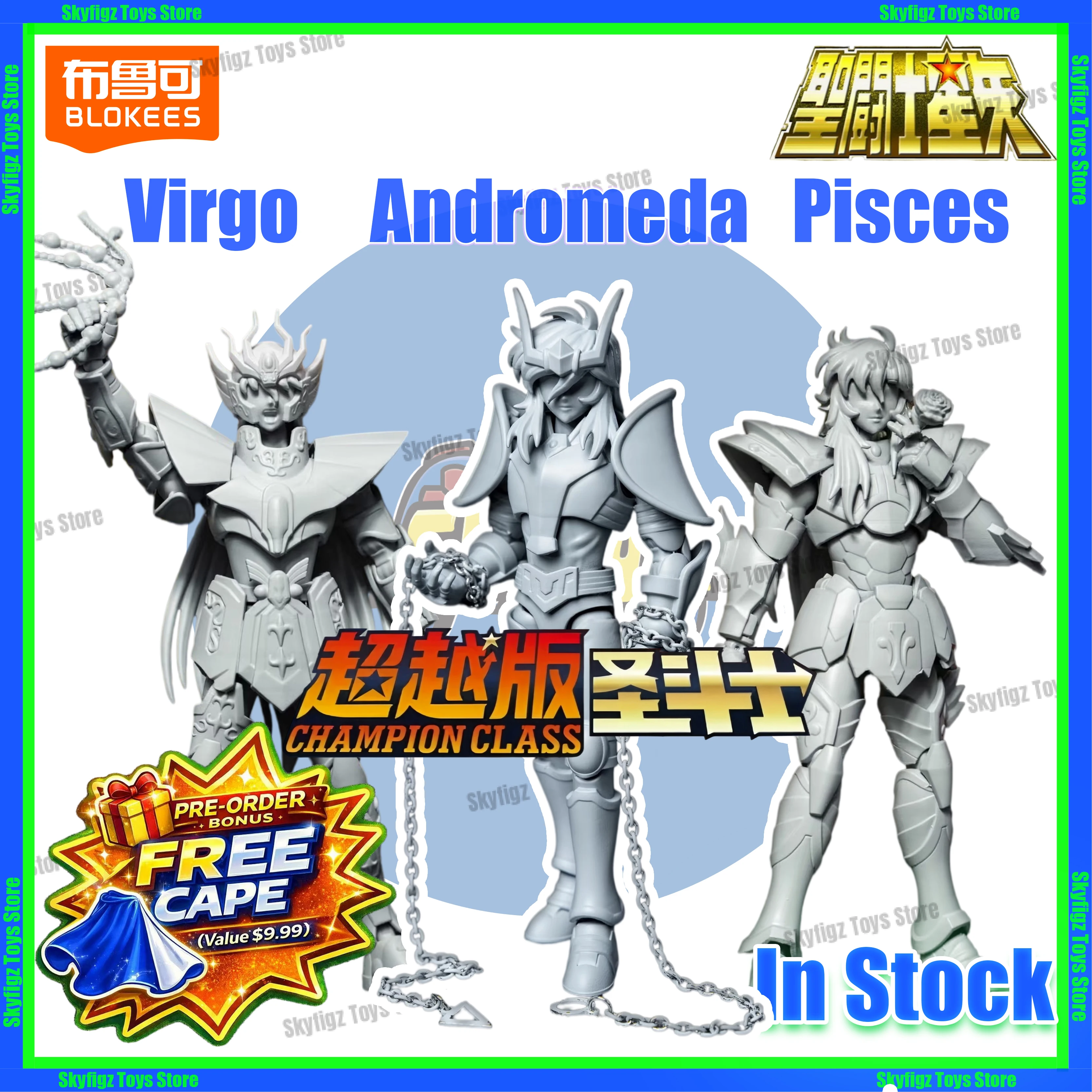 Bonificación por pre-pedido: Muñeco de acción ensamblable original BLOKEES de Saint Seiya Andromeda Shun Virgo Pisces Golden Saint, juguete de animación, regalo