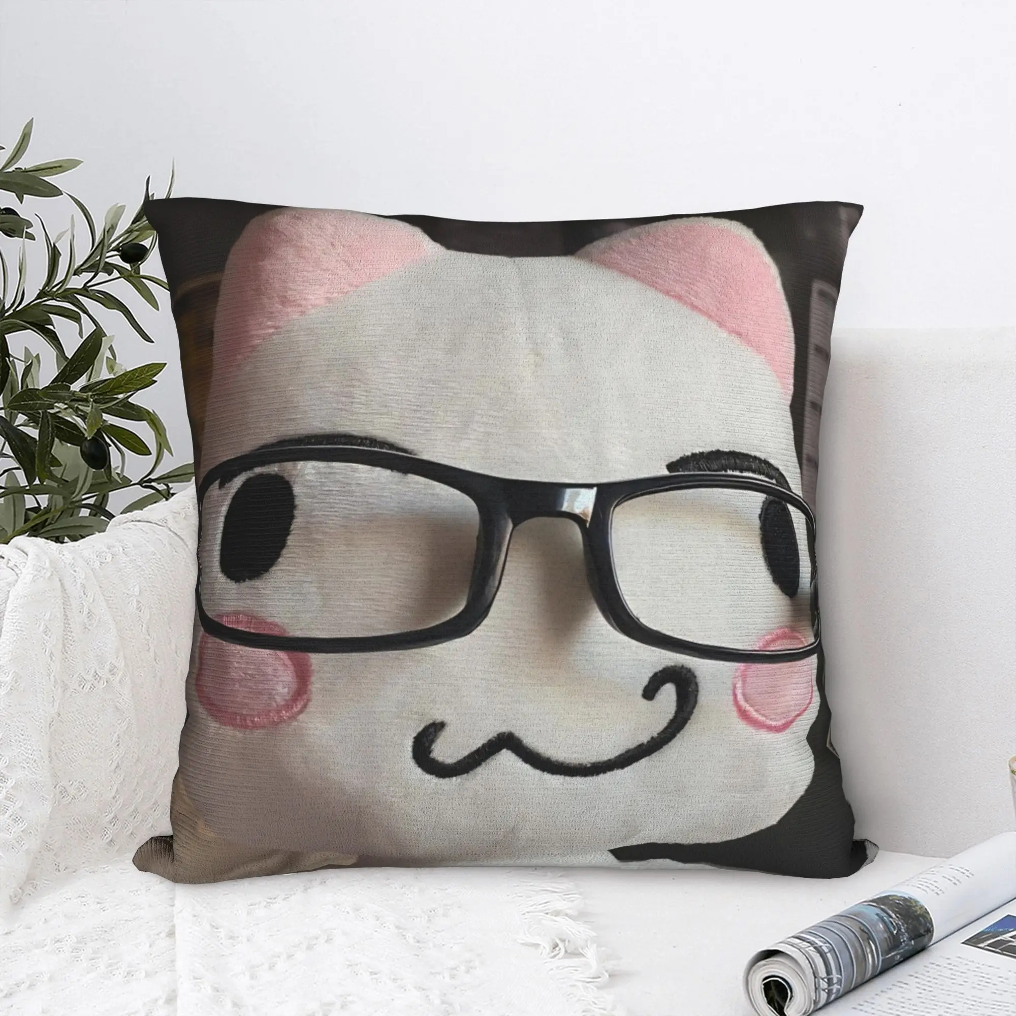 Toro Inoue Cat Square Pillow Covers Polyester Living Room Kawaii Neko Cushion Cover Cool Decor Pillow Cover 40*40