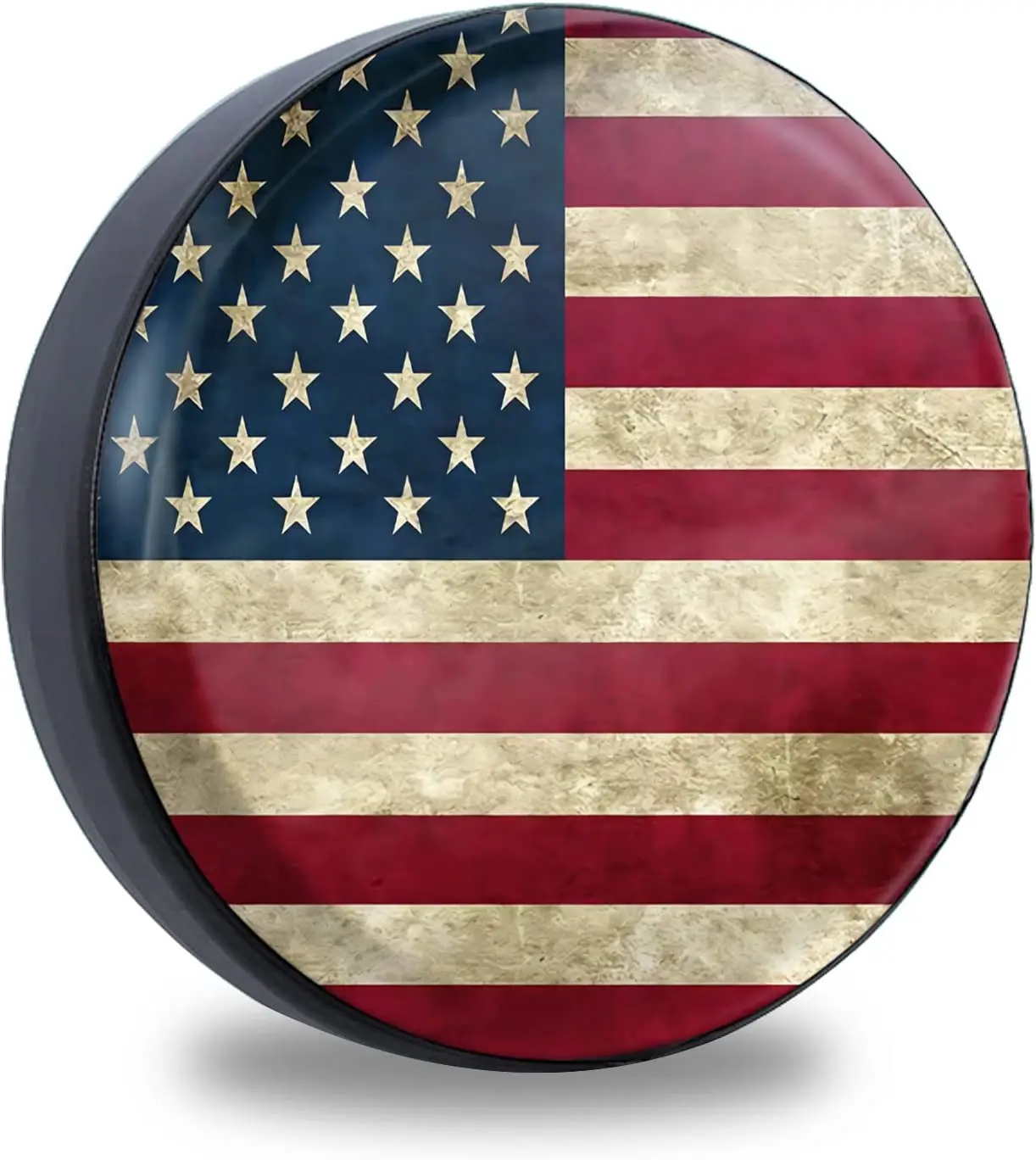 

Jusen Retro American Flag Spare Tire Cover Fit for Car RV Truck SUV Travel Camper Trailer 14",15",16",17",Waterproof and Dustpr