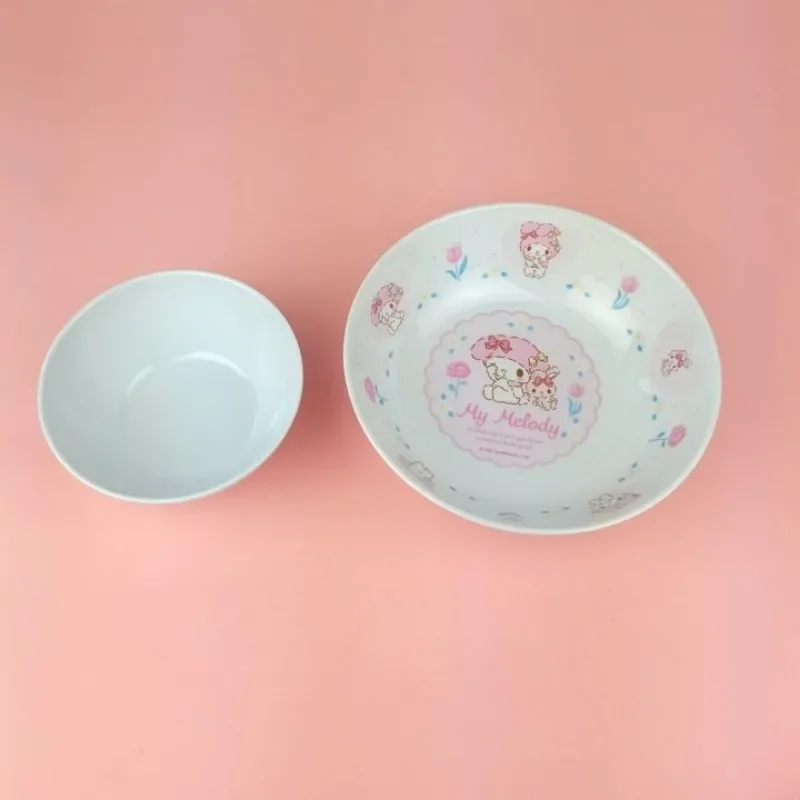 

My Melody Anime Kawaii Ins Fashion Children Rice Bowl Cute Cartoon Resin Tableware Household Tableware Lovely Gifts Toys