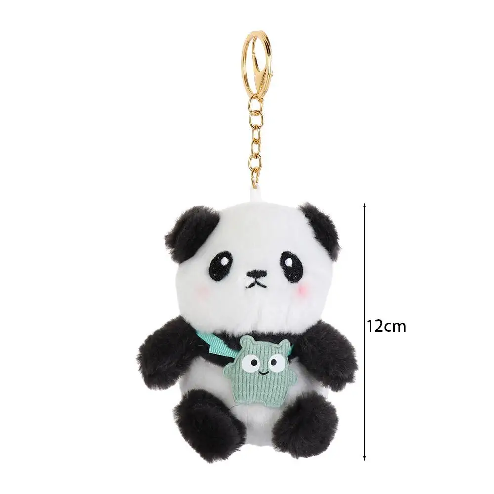 LLavero de Panda pequeño y fresco de tendencia de dibujos animados de estilo coreano, muñeco de algodón PP de felpa, moda creativa, regalo de Navidad delicado para mujer