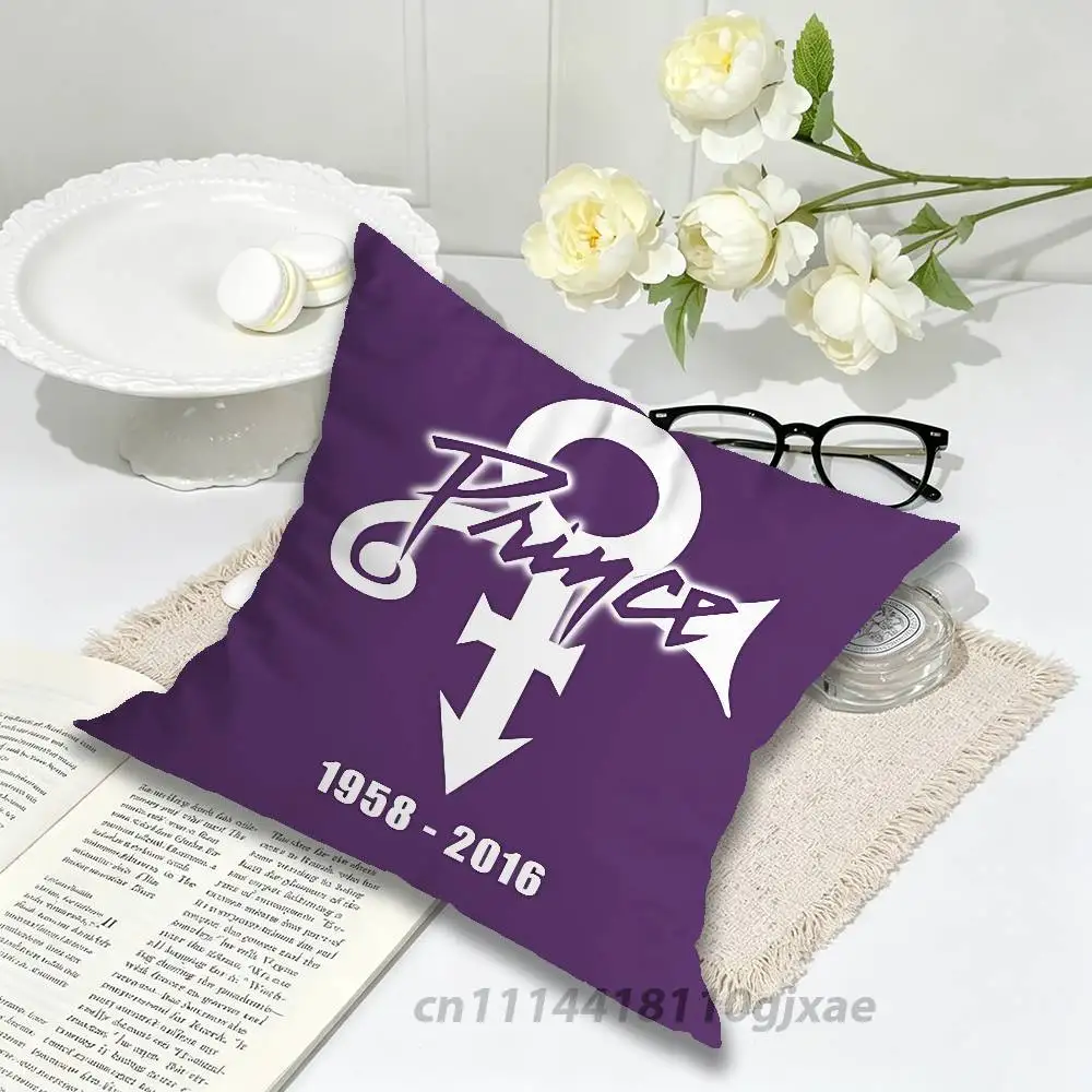 P-PRINCE Purple Rain Vintage Anime Pillow for Sofa Seat Chair Decorative/Modern Home Decor Print Throw Cushion