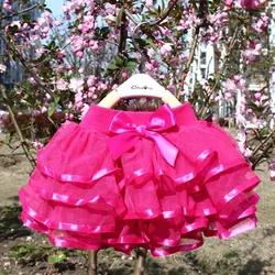 Tutu Skirt Girls Cake Tutu Pettiskirt Dance  Skirt Birthday Princess Ball Gown Children  Clothes 4 Layers Tulle Skirts